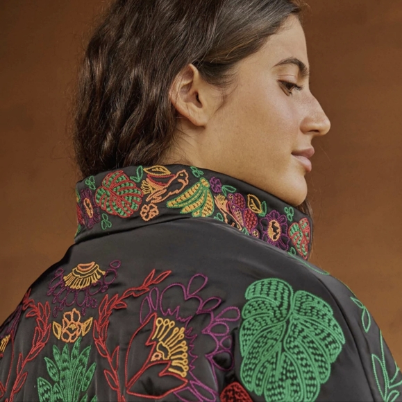FARM Rio Black Embroidered Kimono - Picture 2 of 8